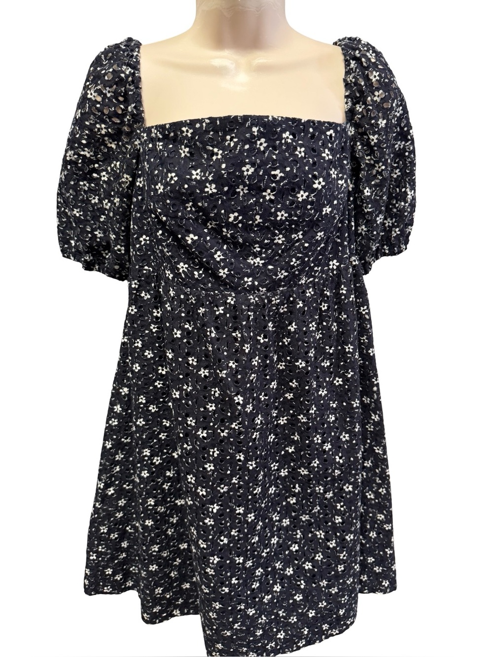 1057 / Maeve By Anthropologie Lillianne Floral Eyelet Mini Dress Size 10